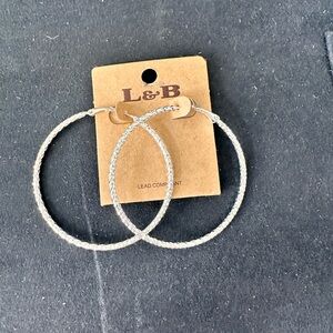 Large hoop silver diamond cut fashion jewelry